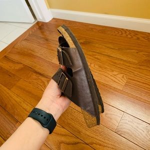 Brown leather Birkenstock